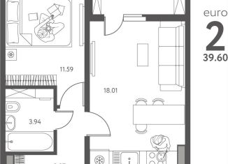 Продам 1-комнатную квартиру, 39.6 м2, Липецк