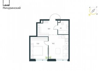 Продажа 1-комнатной квартиры, 38 м2, Москва, метро Мичуринский проспект, жилой комплекс Левел Мичуринский, к7