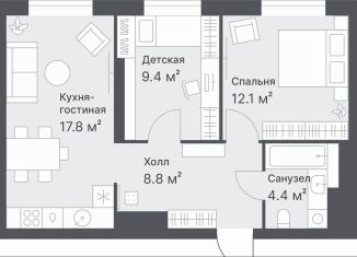 Продаю двухкомнатную квартиру, 54.3 м2, Тюмень