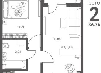 Продажа 1-ком. квартиры, 36.8 м2, Липецк