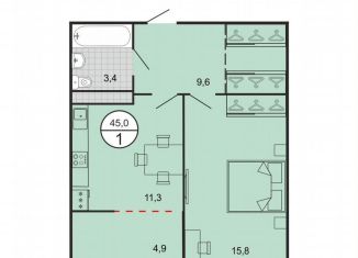 Продаю однокомнатную квартиру, 45 м2, Ставропольский край