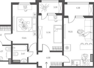 Продается 2-ком. квартира, 67.9 м2, Липецкая область, улица Перова, 2Д