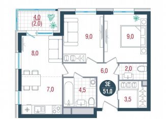 3-ком. квартира на продажу, 51 м2, Москва, Кавказский бульвар, 51, метро Южная