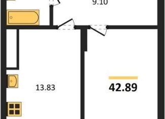 1-ком. квартира на продажу, 42.9 м2, поселок Малое Исаково