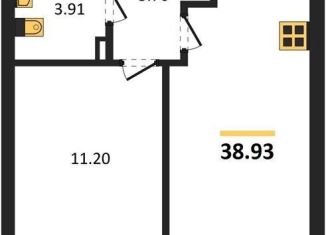 Продаю однокомнатную квартиру, 38.9 м2, Калининград, Батальная улица, 65Б, Московский район