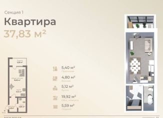 Продам 1-ком. квартиру, 38 м2, Махачкала, Хушетское шоссе, 10А