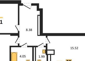 Продажа 2-ком. квартиры, 56.4 м2, Калининград, Батальная улица, 65Б, Московский район