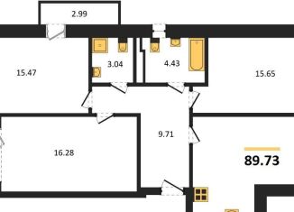 3-комнатная квартира на продажу, 89.7 м2, Пионерский