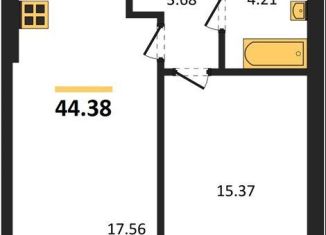 1-комнатная квартира на продажу, 44.4 м2, Пионерский