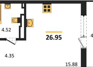 Продам квартиру студию, 27 м2, Калининград, улица Старшины Дадаева, 55, Ленинградский район