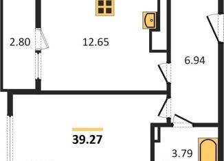 Продажа однокомнатной квартиры, 39.3 м2, Калининград, Интернациональная улица, 14, ЖК Белый Сад