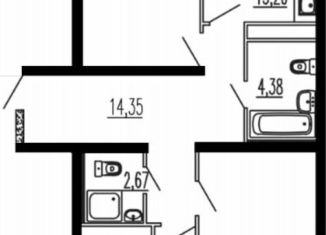 Трехкомнатная квартира на продажу, 87 м2, Краснодар, Новороссийская улица, 90/2к1, микрорайон Черемушки