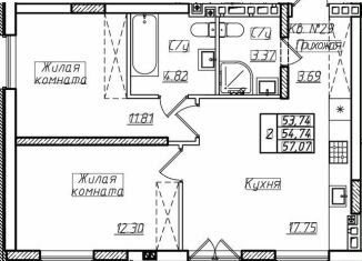 2-ком. квартира на продажу, 54.7 м2, Пионерский