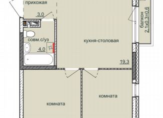 Продается 2-ком. квартира, 49 м2, Удмуртия, жилой комплекс Ежевика, 9