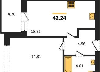 Продается 1-ком. квартира, 42.2 м2, Калининград, Ленинградский район, улица Александра Невского, 194А