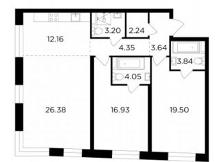 3-комнатная квартира на продажу, 96.3 м2, Москва, жилой комплекс Форивер, 9