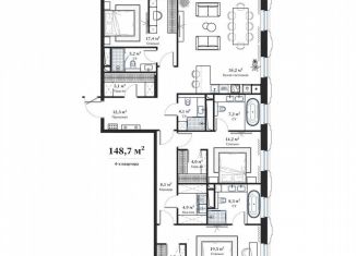 4-ком. квартира на продажу, 142.4 м2, Москва, Большой Кисельный переулок, 11/2с3, метро Сретенский бульвар