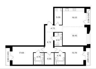 Продам трехкомнатную квартиру, 107 м2, Москва, жилой комплекс Форивер, 3