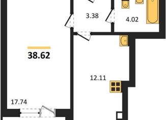 Продается однокомнатная квартира, 38.6 м2, Калининград, Московский район