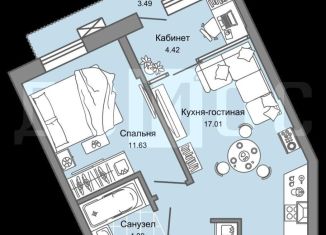 1-комнатная квартира на продажу, 44.5 м2, Екатеринбург, метро Чкаловская, Косотурская улица, 1В/1