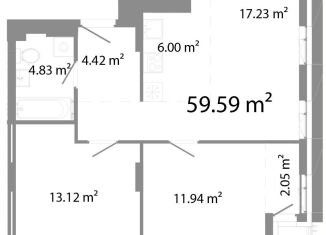 3-ком. квартира на продажу, 59.6 м2, Челябинск