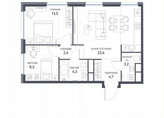 Продажа 3-ком. квартиры, 59.7 м2, Москва, Бульвар Рокоссовского