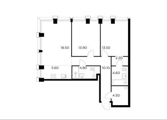 Продам 3-ком. квартиру, 77.7 м2, Москва, метро Водный стадион