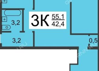 Сдам в аренду 3-ком. квартиру, 55 м2, Нижний Новгород, улица Космонавта Комарова, 15А, метро Пролетарская