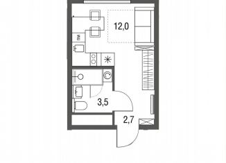 Продажа квартиры студии, 18.2 м2, Москва, Тагильская улица, 2к1, ЖК Сиреневый парк