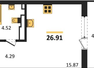 Продаю квартиру студию, 26.9 м2, Калининград, улица Старшины Дадаева, 55