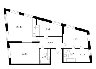 3-комнатная квартира на продажу, 105.9 м2, Москва, улица Петра Алексеева, 14