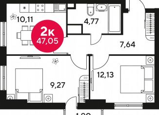 Продам 2-ком. квартиру, 47.5 м2, Ростов-на-Дону