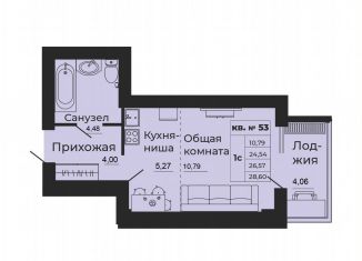 Продаю квартиру студию, 29 м2, Батайск, улица 1-й Пятилетки, 2А