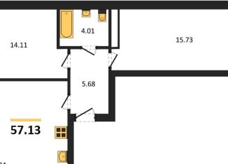 Продам 2-комнатную квартиру, 57.1 м2, Калининград