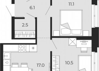 Продается 2-ком. квартира, 55.3 м2, Тюмень, Ленинский округ