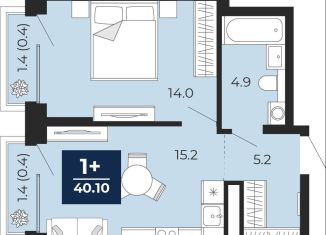 Продается 1-комнатная квартира, 39.3 м2, Тюмень, Ленинский округ