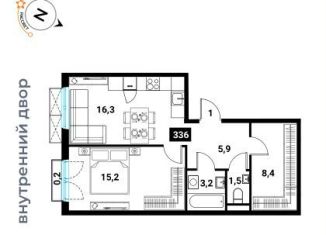 Продается 1-ком. квартира, 50.7 м2, Москва, ЖК Западный Порт