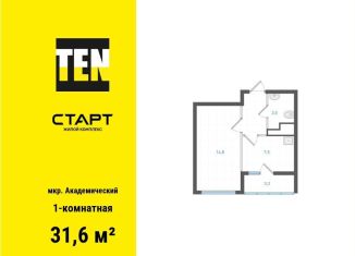 Продам 1-ком. квартиру, 31.6 м2, Екатеринбург, метро Чкаловская