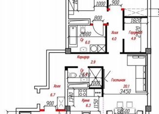 Продается 3-комнатная квартира, 93 м2, село Раздольное, Тепличная улица, 65к2