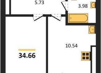 Продается 1-комнатная квартира, 34.7 м2, Калининград