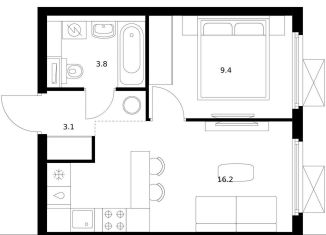 Продам 1-комнатную квартиру, 32.5 м2, Московская область