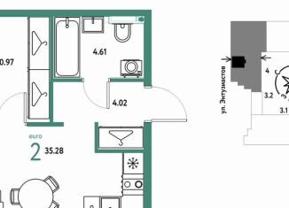 Продаю 2-комнатную квартиру, 35.3 м2, Екатеринбург, Орджоникидзевский район, Шефская улица, 28