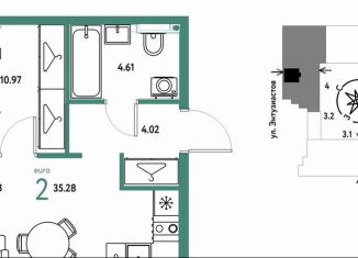 Продажа 2-ком. квартиры, 35.3 м2, Екатеринбург, Орджоникидзевский район, Шефская улица, 28