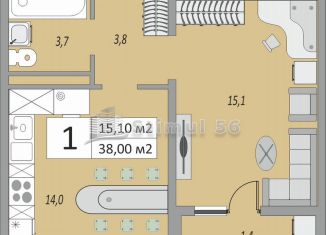 Продам однокомнатную квартиру, 38 м2, Оренбург, улица Юркина, 8