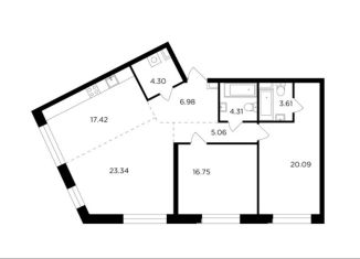 Продаю трехкомнатную квартиру, 101.9 м2, Москва, жилой комплекс Форивер, 3