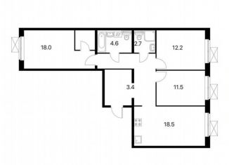 Продажа трехкомнатной квартиры, 84.7 м2, Московская область, Крымская улица, 5