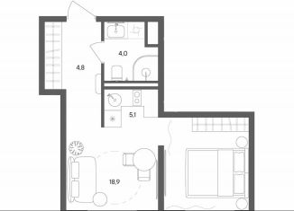 Продаю 1-комнатную квартиру, 32.8 м2, Москва, улица Матросская Тишина, 1Ас71, район Сокольники