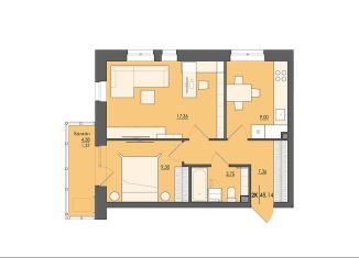 Продам 2-ком. квартиру, 48.1 м2, Пермь, улица Сергея Есенина, 9Ак2, ЖК Ясно Дом на Есенина 9А