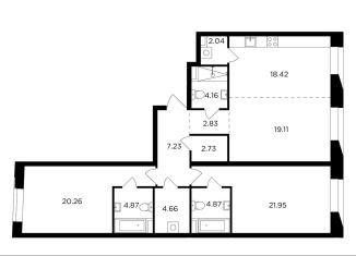 3-комнатная квартира на продажу, 113.1 м2, Москва, жилой комплекс Форивер, 3