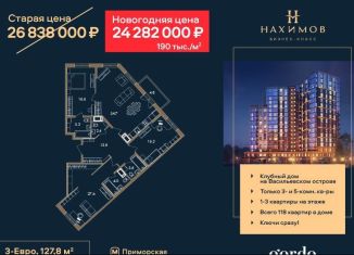 Продажа трехкомнатной квартиры, 127.8 м2, Санкт-Петербург, бульвар Александра Грина, 2к2, муниципальный округ Гавань